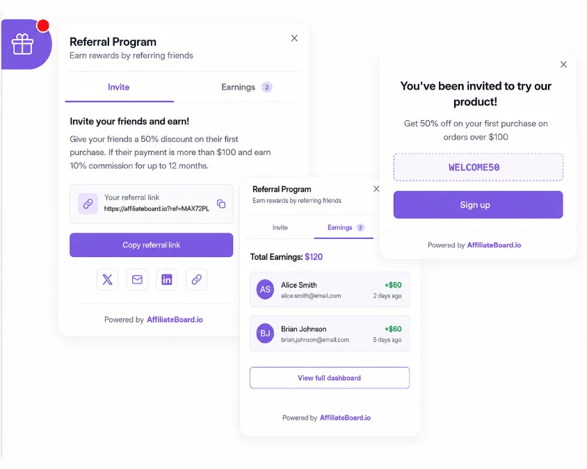 Grow your Revenue with a Referral Widget
